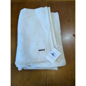 TEKLA Pure New Wool Blanket Throw Snow White 130x180 cm Soft Minimalist